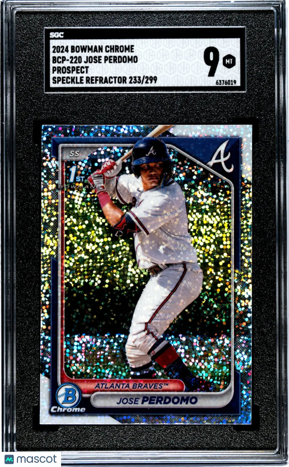 2024 1st Bowman Chrome Jose Perdomo Speckle Refractor SGC 9/299 #BCP 220 Baseball Card - Rare Collectible for Sports Memorabilia & Trading Card Enthusiasts
