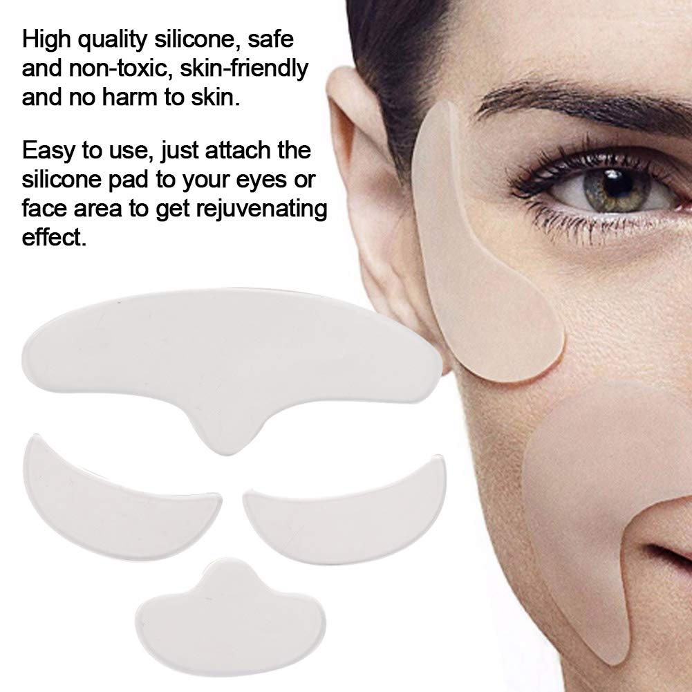 4Pcs Anti-Wrinkle Silicone Face Patches - Washable & Skin-Friendly for Eye & Face Care | Beauty Lifting at Home