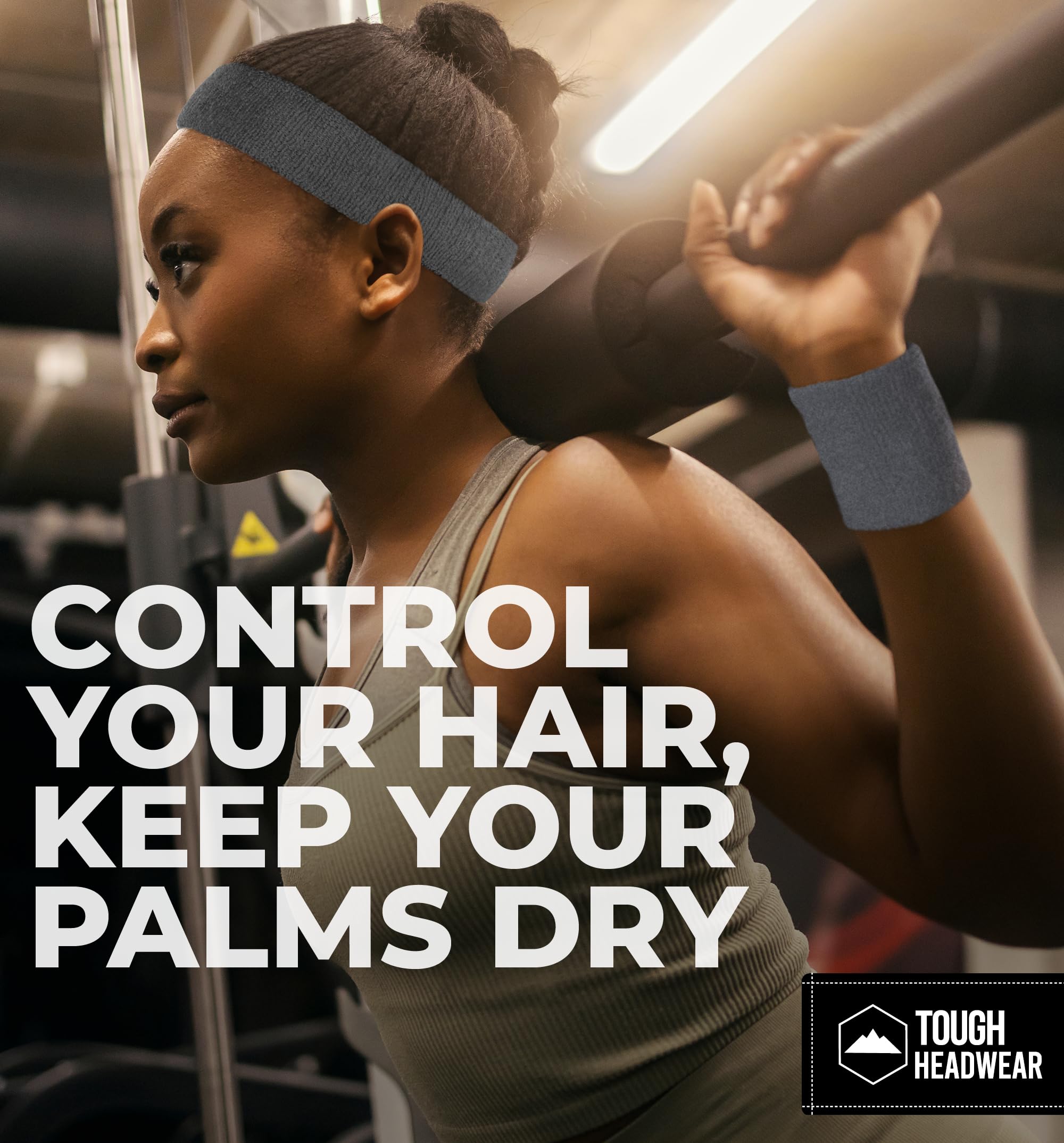 Breathable Terry Cloth Sweatband Set - Moisture Wicking Headbands & Wristbands for Men & Women | Perfect for Tennis, Basketball, Gym Workouts & Sports Activities | Stay Cool During Intense Exercise & Outdoor Sports