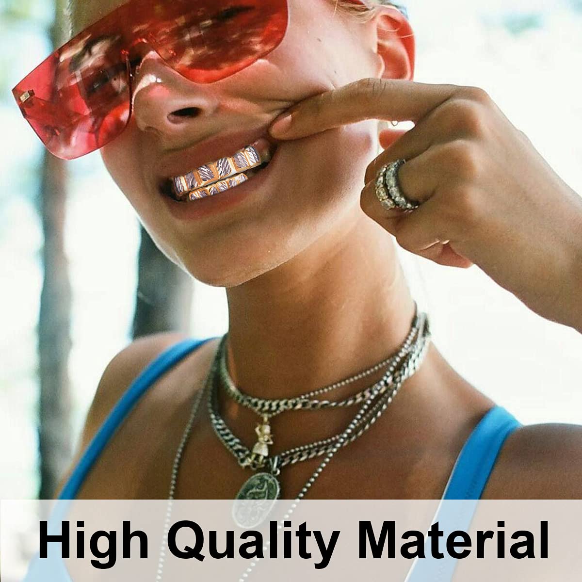 18K Gold Plated Hip Hop Grillz for Men & Women - Custom 6 Top & 6 Bottom Teeth Set in Gold/Silver - Perfect for Rap Performances, Music Videos & Street Fashion