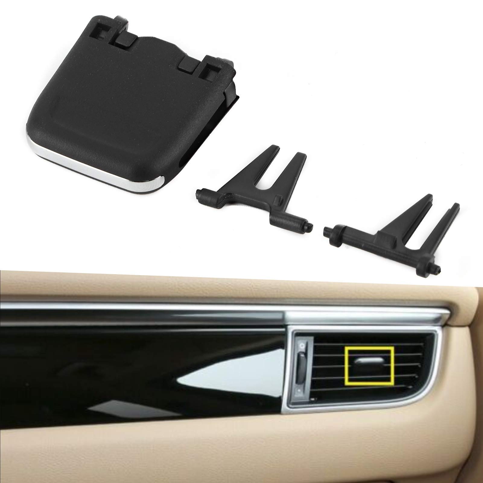 Porsche Macan (2015-2018) AC Vent Clip Repair Kit - Air Conditioning Vent Outlet Tab Replacement for Dashboard Side Front Vents - Fix Broken Airflow Direction Control