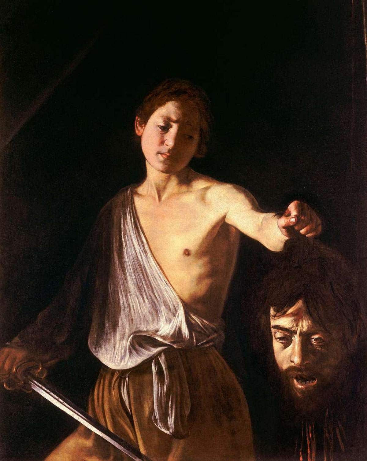 Caravaggio David with The Head of Goliath Fine Art Print - 35x44 Inch (89x111cm) Museum Quality Photo Paper Poster Rolled - Renaissance Wall Art Decor for Living Room, Office & Gallery