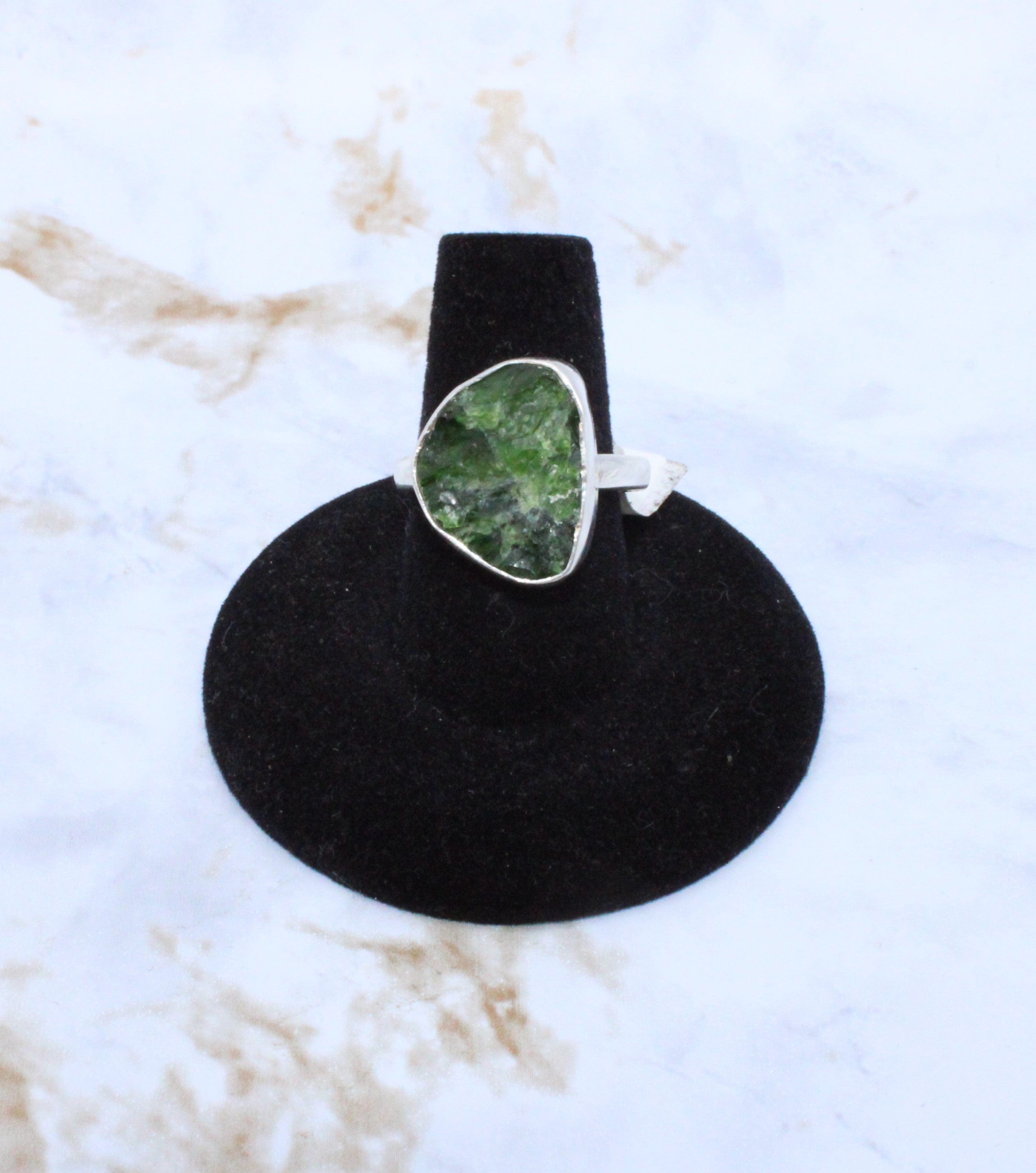 Diopside Sterling Silver Ring Size 7.5 - Elegant Green Gemstone Jewelry for Women, Perfect for Weddings, Anniversaries & Special Occasions