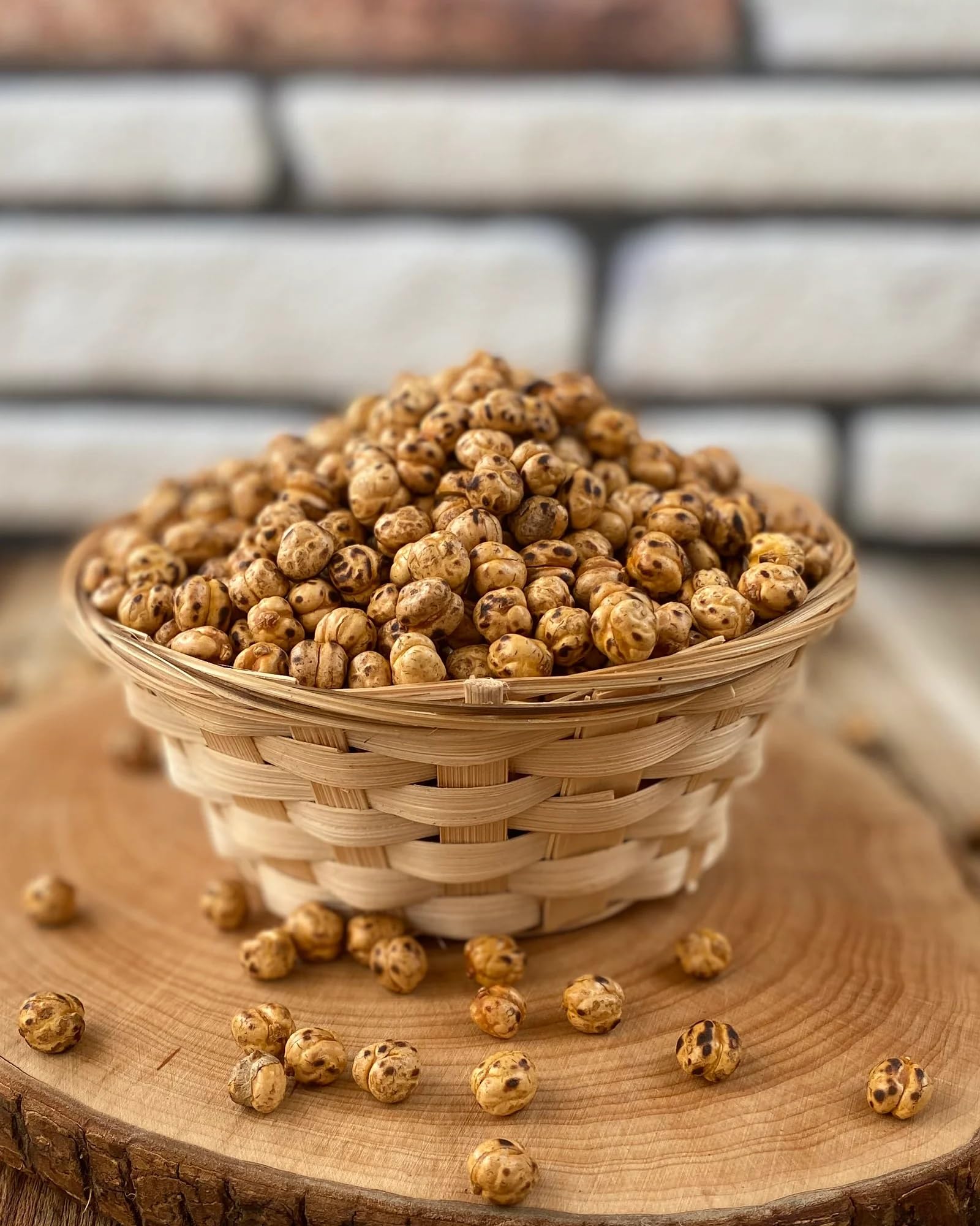 Crunchy Double Roasted Yellow Chickpeas - 2 Pound Bag of Dried Garbanzo Beans | Healthy Vegan Snack, Salad Topper & Trail Mix Ingredient | US Made Gluten-Free Protein Snacks