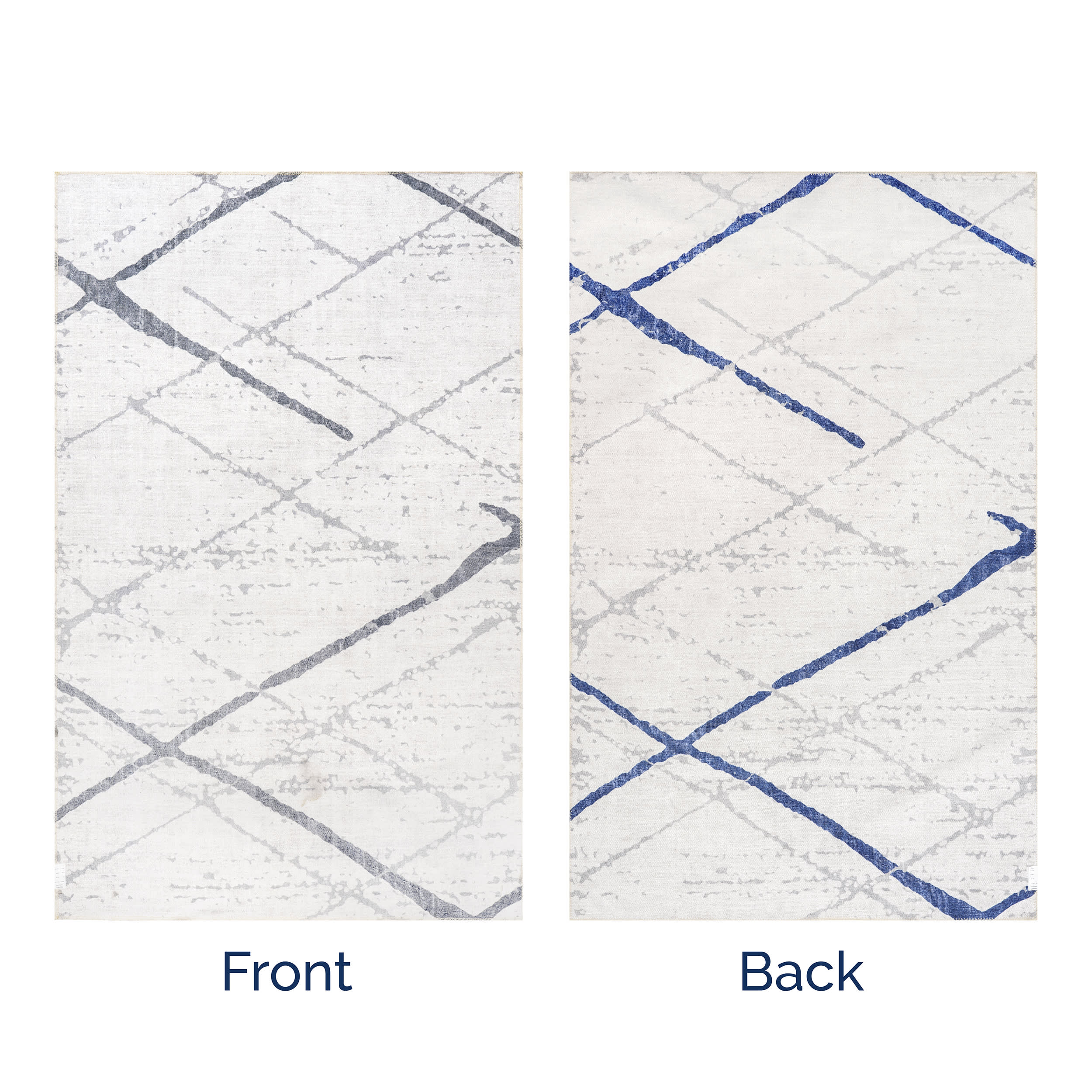 Claudetta Reversible Washable Rug - Soft Non-Slip Area Rug for Living Room, Bedroom, Nursery | Beige and Blue | Perfect for Home Decor, Kids Play Area, and Pet-Friendly Spaces
