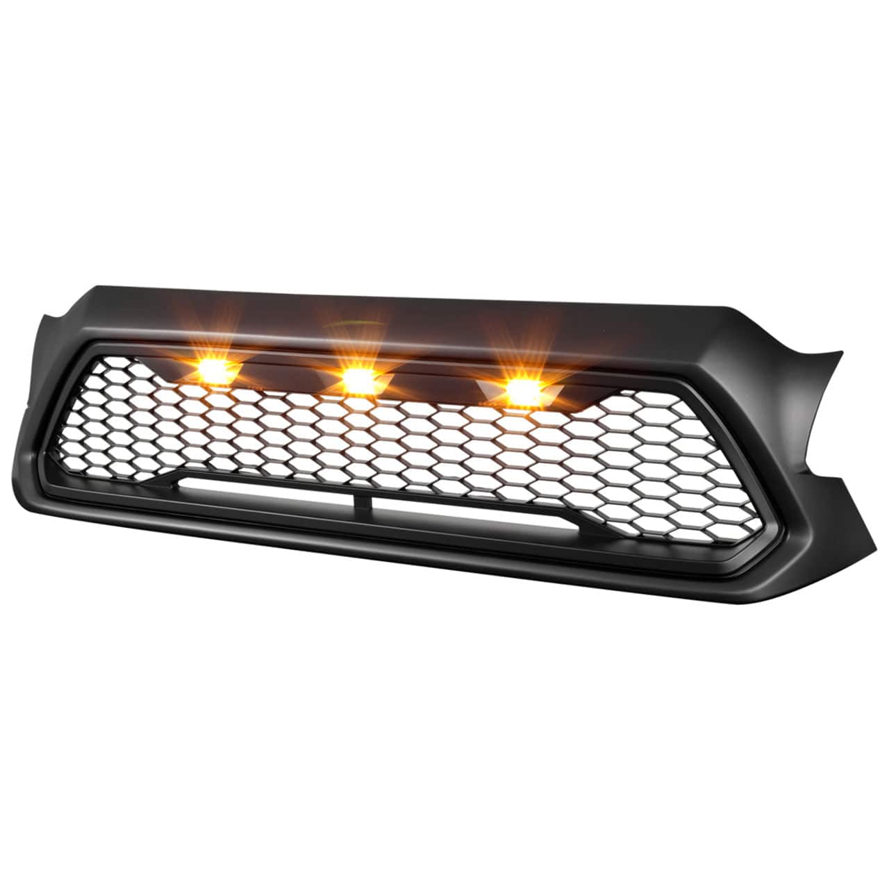 2012-2015 Toyota Tacoma Front Grille Replacement - Matte Black Mesh Design with LED Lights | Off-Road Upgrade & Custom Styling for Pickup Trucks