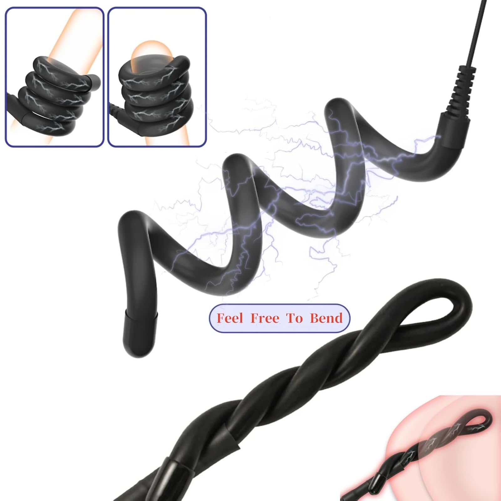 Electric Penis Extension Rings - Male Enhancement Shock Set, SM Masturbator Electro-Stimulation Sex Toy with Penis/Testicles Rings - Perfect for Couples Play & Solo Pleasure