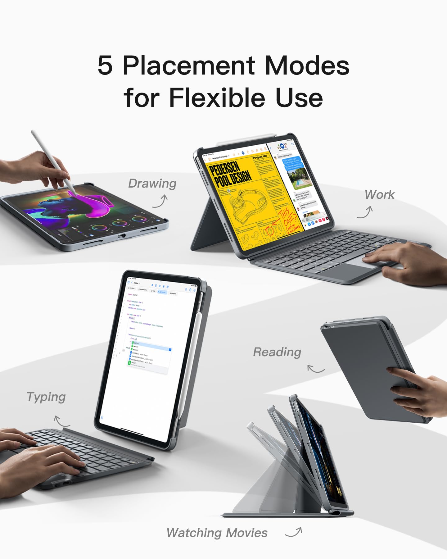 Inateck iPad Pro 11 inch Keyboard Case - Compatible with iPad Air 6 (M3/M2)/5/4 & iPad Pro 11