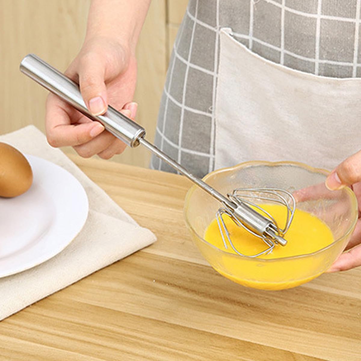 3-Piece Stainless Steel Egg Whisk Set - Small Hand Whisk, Flat Spring Coil Whisk & Scandinavian Whisk - Perfect for Baking, Mixing Eggs, Frothing Milk, Whipping Cream - Ideal for Kitchen, Coffee Shop & Home Baking (10 Inch)