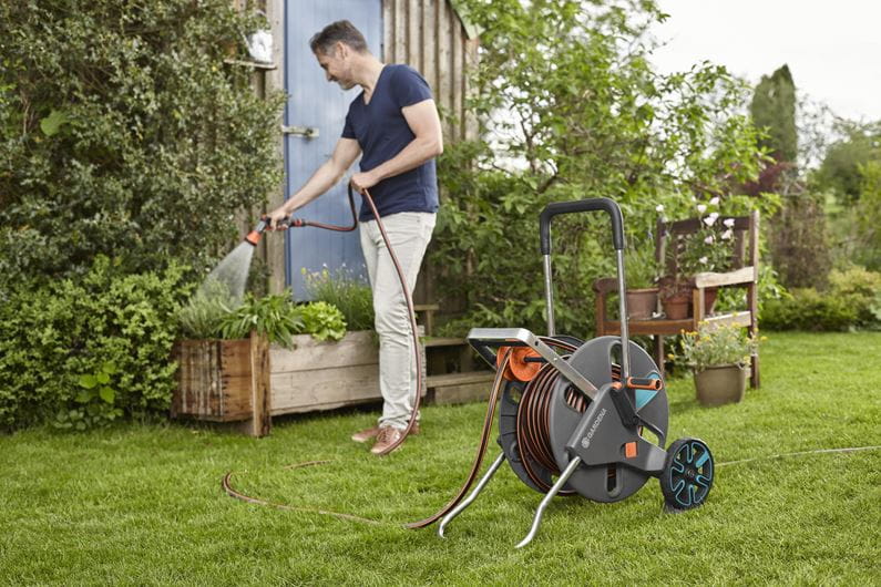 Gardena Hose Trolley CleverRoll L Easy 18520 20 - Retractable Garden Hose Reel with Wheels for Easy Storage & Mobility | Perfect for Lawn Care, Gardening & Outdoor Watering