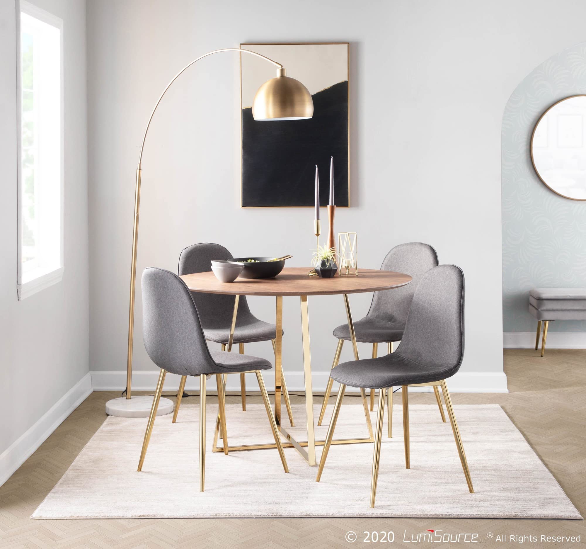 LumiSource Pebble Chair - Modern Upholstered Dining Chairs Set of 2, Comfortable Kitchen Chairs for Dining Table - Perfect for Small Spaces, Breakfast Nooks & Contemporary Home Decor