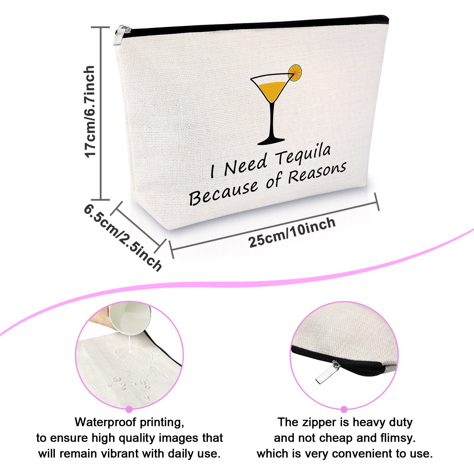 Tequila Makeup Bag - Funny Cosmetic Pouch for Women | Perfect Gift for Tequila Lovers, Best Friends & Drinking Enthusiasts | Great for Birthdays, Valentine's Day & Housewarming | Travel-Friendly Makeup Organizer for Parties & Vacations