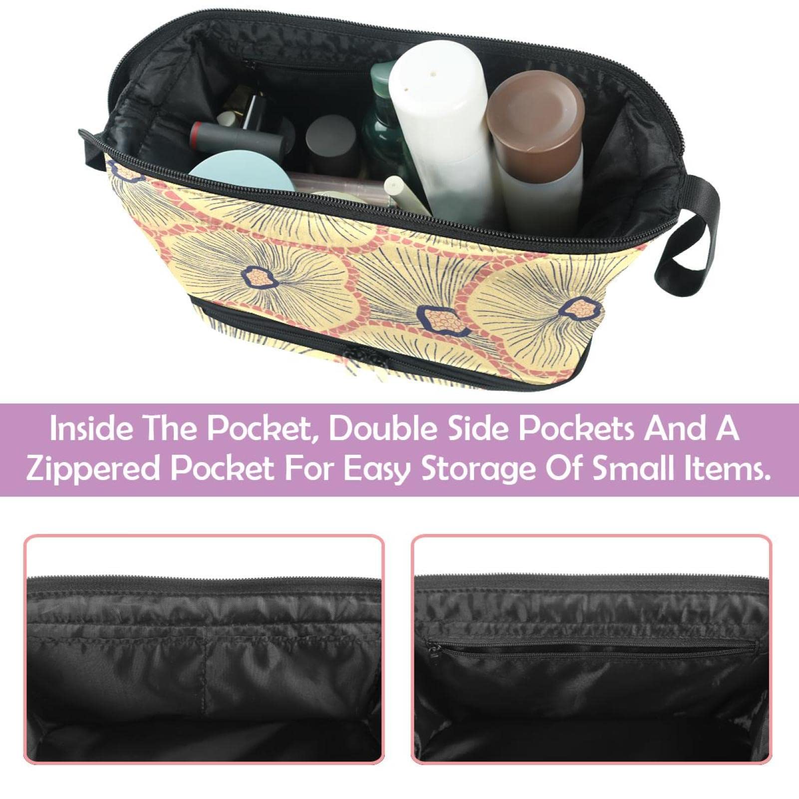 Large Travel Cosmetic Bag for Women - Floral Lotus Flower Makeup Organizer & Toiletry Pouch | Perfect for Vacation, Gym, Business Trips & Daily Essentials Storage
