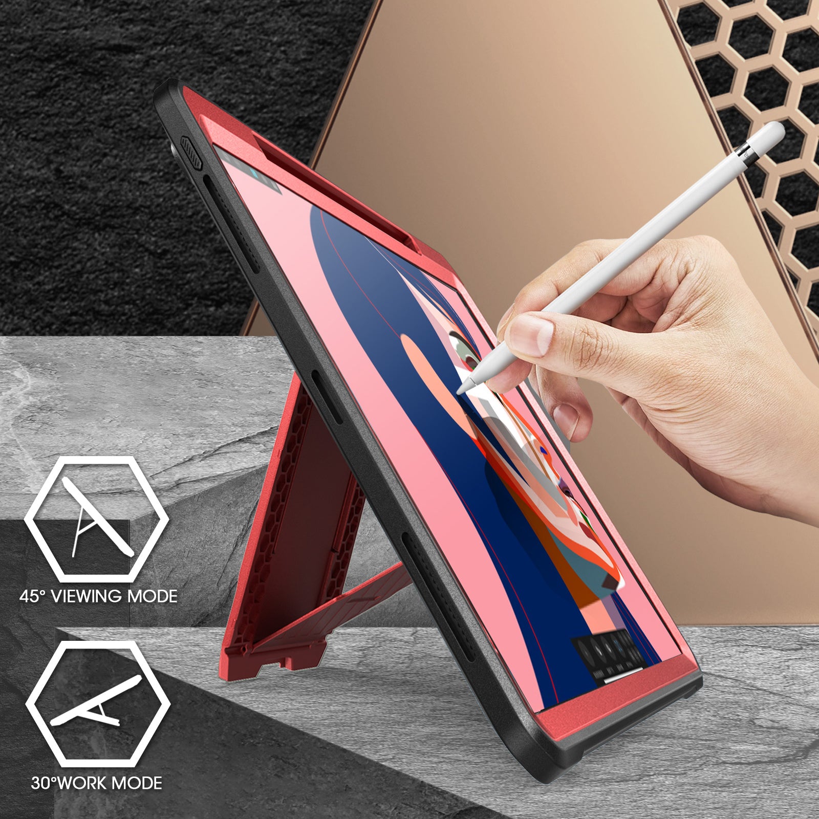 iPad Pro 11 Inch (2020) Unicorn Beetle Pro Rugged Protective Case - Metallic Red (Open Box) | Shockproof & Drop Protection | Perfect for Outdoor Adventures, Construction Sites & Daily Commutes