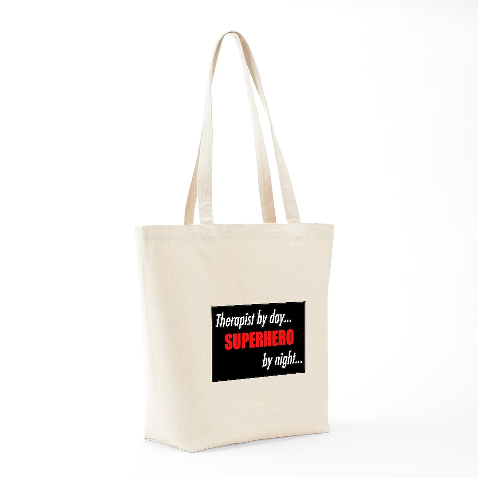Superhero Therapist Tote Bag - Natural Canvas Reusable Shopping Bag for Work, Groceries & Everyday Use | Durable & Eco-Friendly