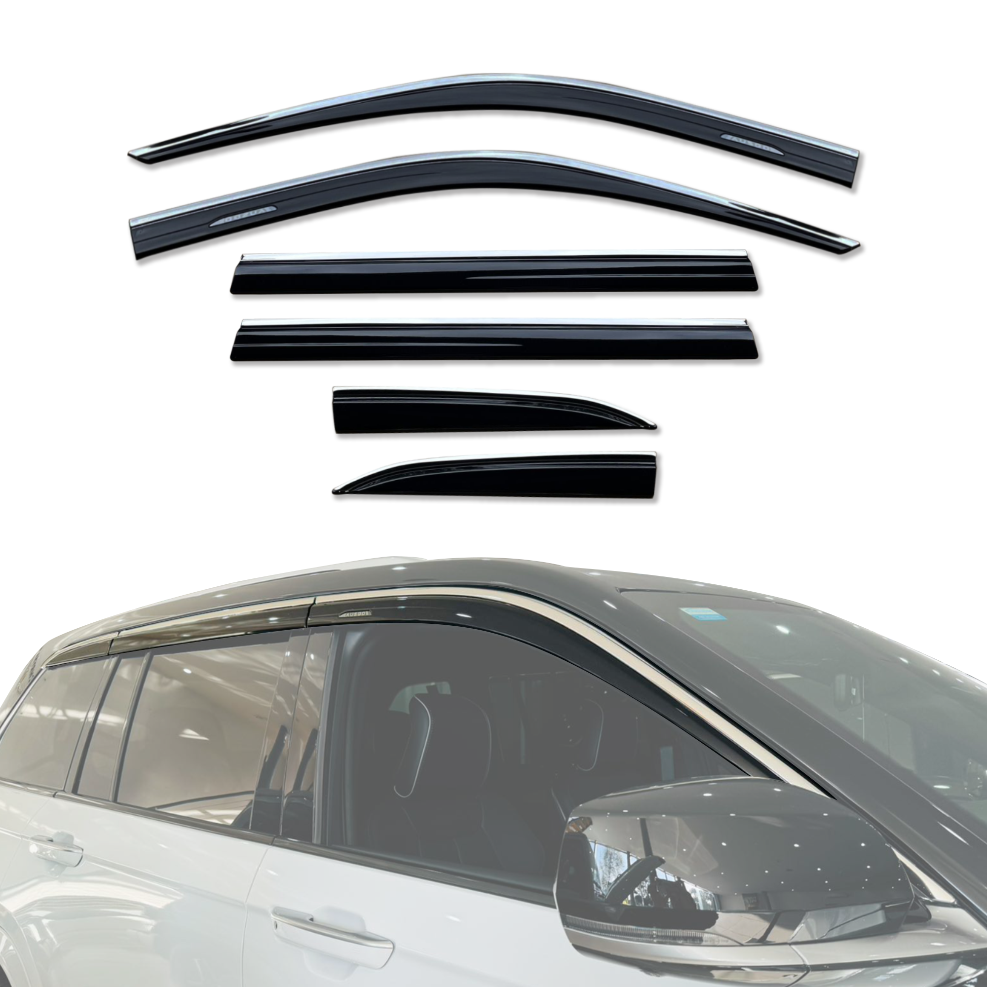 Premium Stainless Steel Window Deflectors for 2022+ Jeep Grand Cherokee WL Series - 5-Seat Models | Rain & Wind Protection | Enhanced Driving Comfort