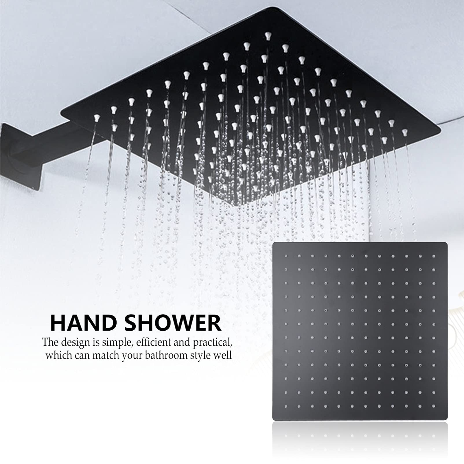 1PC High Pressure Rainfall Shower Head with 6 Spray Modes - Adjustable Bathroom Shower Nozzle for Relaxing Spa Experience - Perfect for Master Bath, Guest Bath & RV Showers