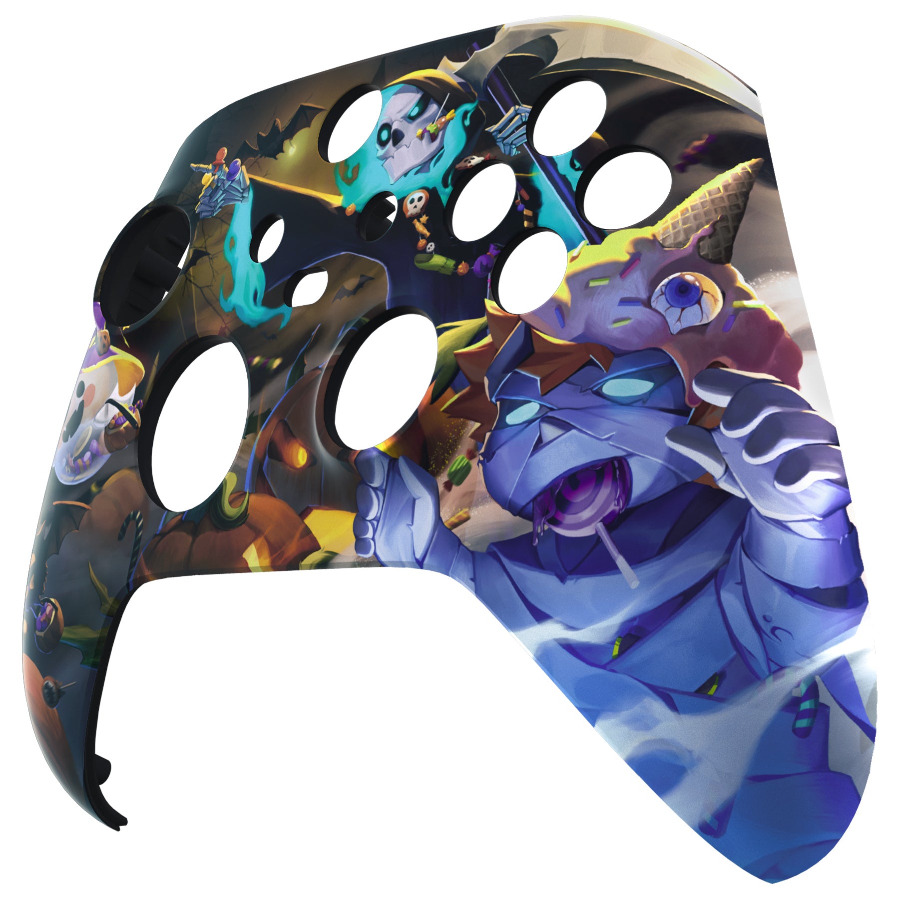 eXtremeRate Glow in Dark Front Housing Shell for Xbox Series X & S Controller - Halloween Candy Night Edition - Perfect for Gaming in Low Light & Themed Parties