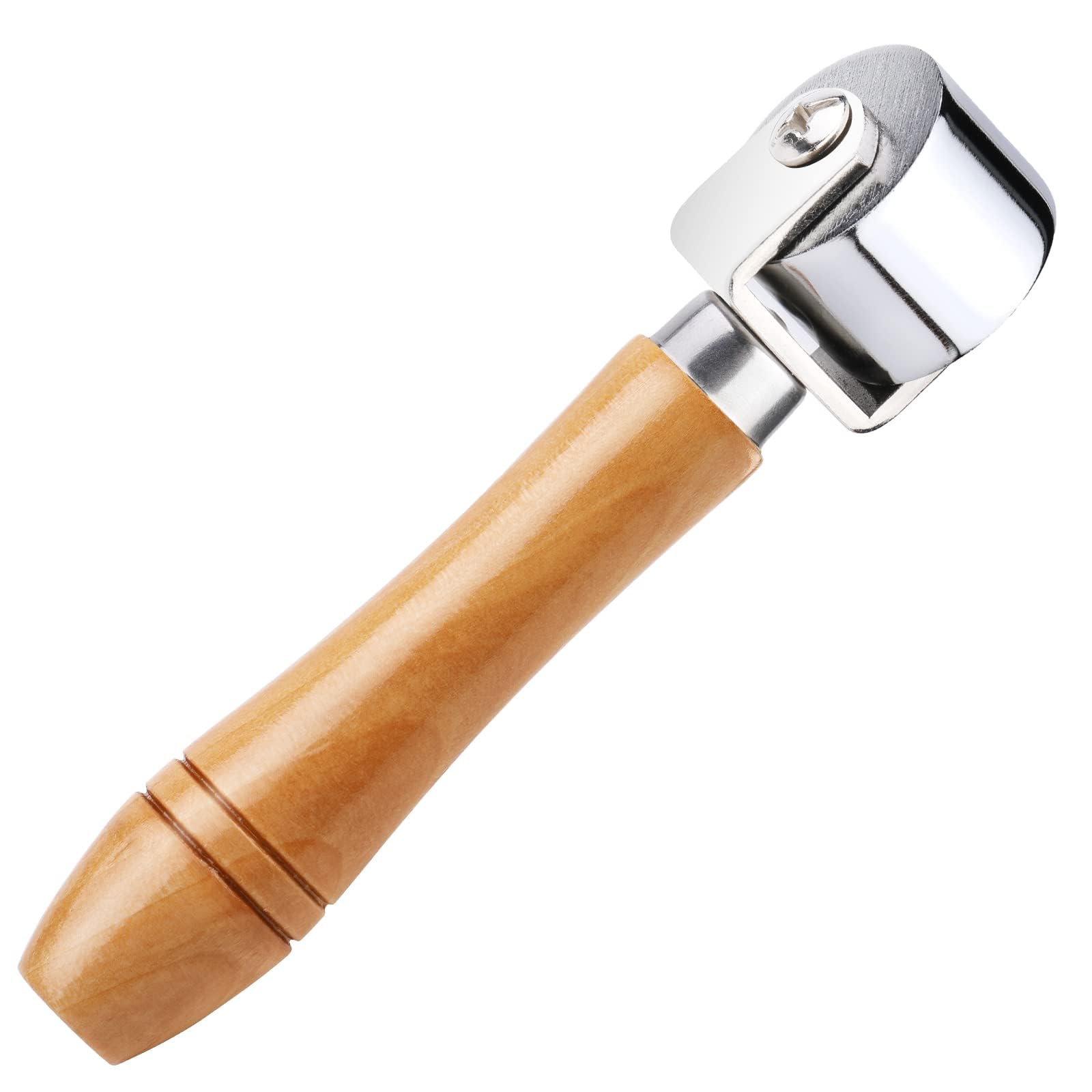 Mnuizu 26mm Leather Press Edge Roller with Wooden Handle, Leather Edge Creaser & Seam Roller for Leather Crafting, Leather Laminating Tool - Perfect for DIY Leather Projects, Bags, Wallets & Belts
