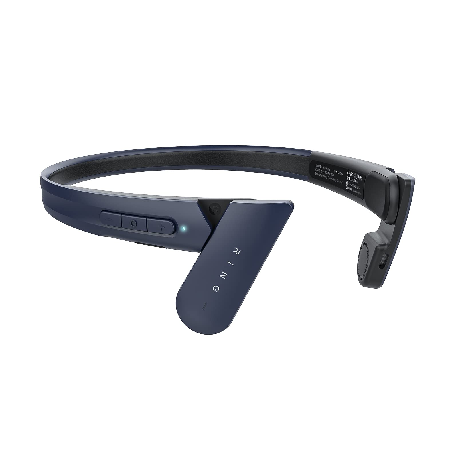 MU6 Open Ear Wireless Bluetooth Headphones with Microphone - 9+ Hours Playtime, Lightweight & Comfortable for Sports, Running, Gym, Work, Gaming & Music - Sweatproof & Secure Fit (Mu6-Blue-1)