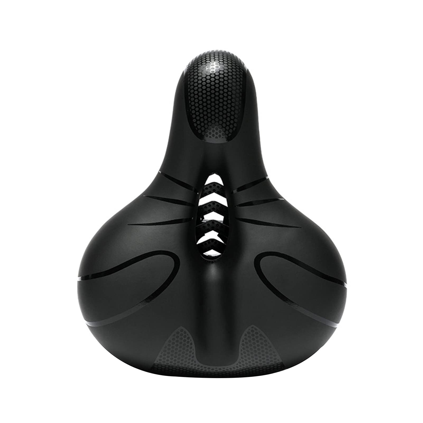 Wirlsweal Extra Wide Comfortable Bike Seat - Gel Cushioned, Waterproof, Shock Absorbing Bicycle Saddle with Reflective Strap for Big Butt Comfort - Perfect for Long Rides, Commuting & Road Bikes (Black)