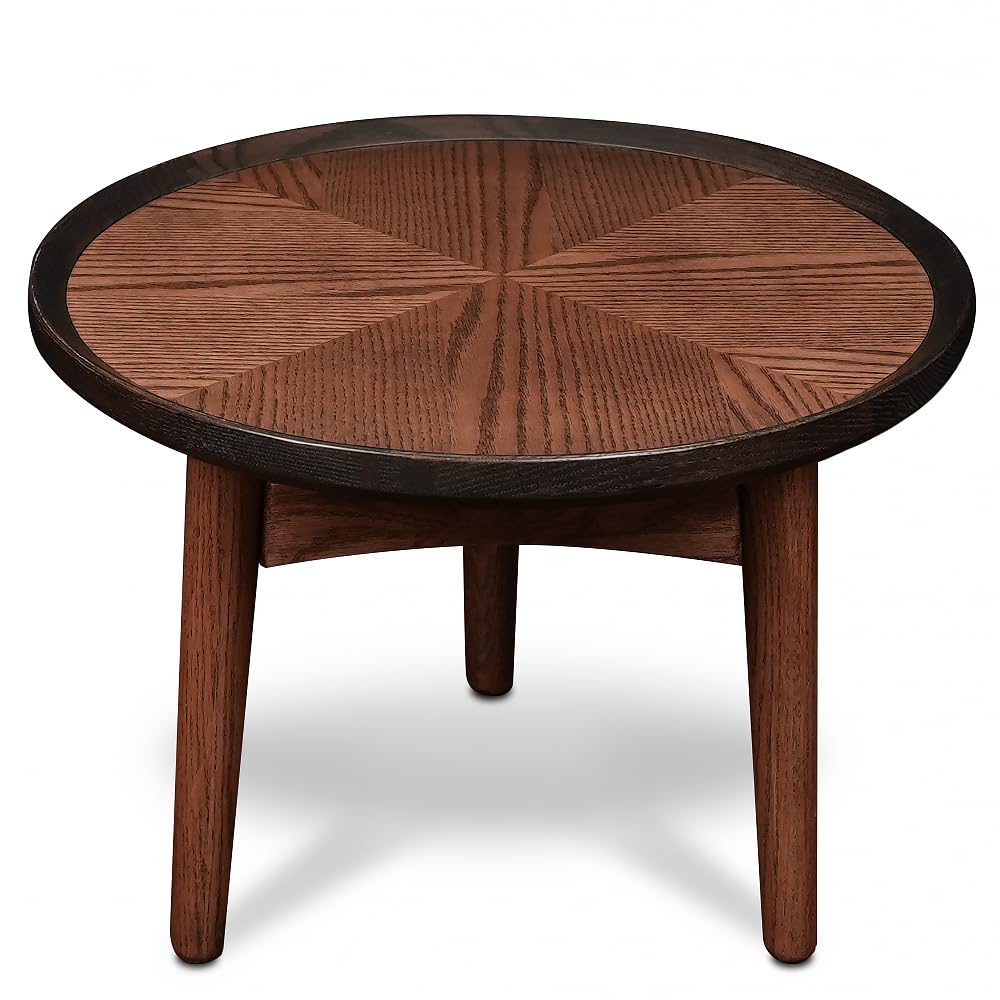 CONSDAN Solid Oak Nesting Table Set - Wood Coffee Table & Side Table for Living Room, Bedroom, Balcony - Modern Home Decor Furniture for Small Spaces (Standard Size) - Perfect for Coffee, Books & Plants