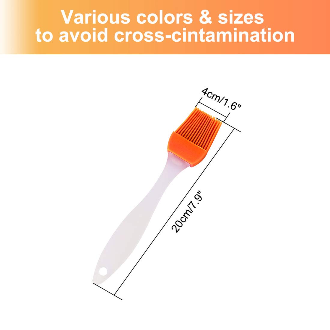 uxcell 2pcs Heat Resistant Silicone Basting Brush, Non-Stick Flexible Kitchen Cooking Tool, Essential for Baking, Grilling, and Barbecue, Orange