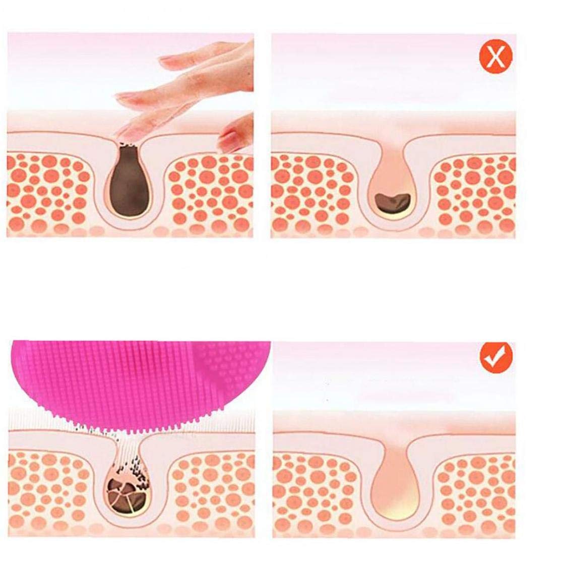 Soft Silicone Face Scrubber for Blackhead Removal - Exfoliating Shower Brush (Purple) - Perfect for Spa & Skincare Routine