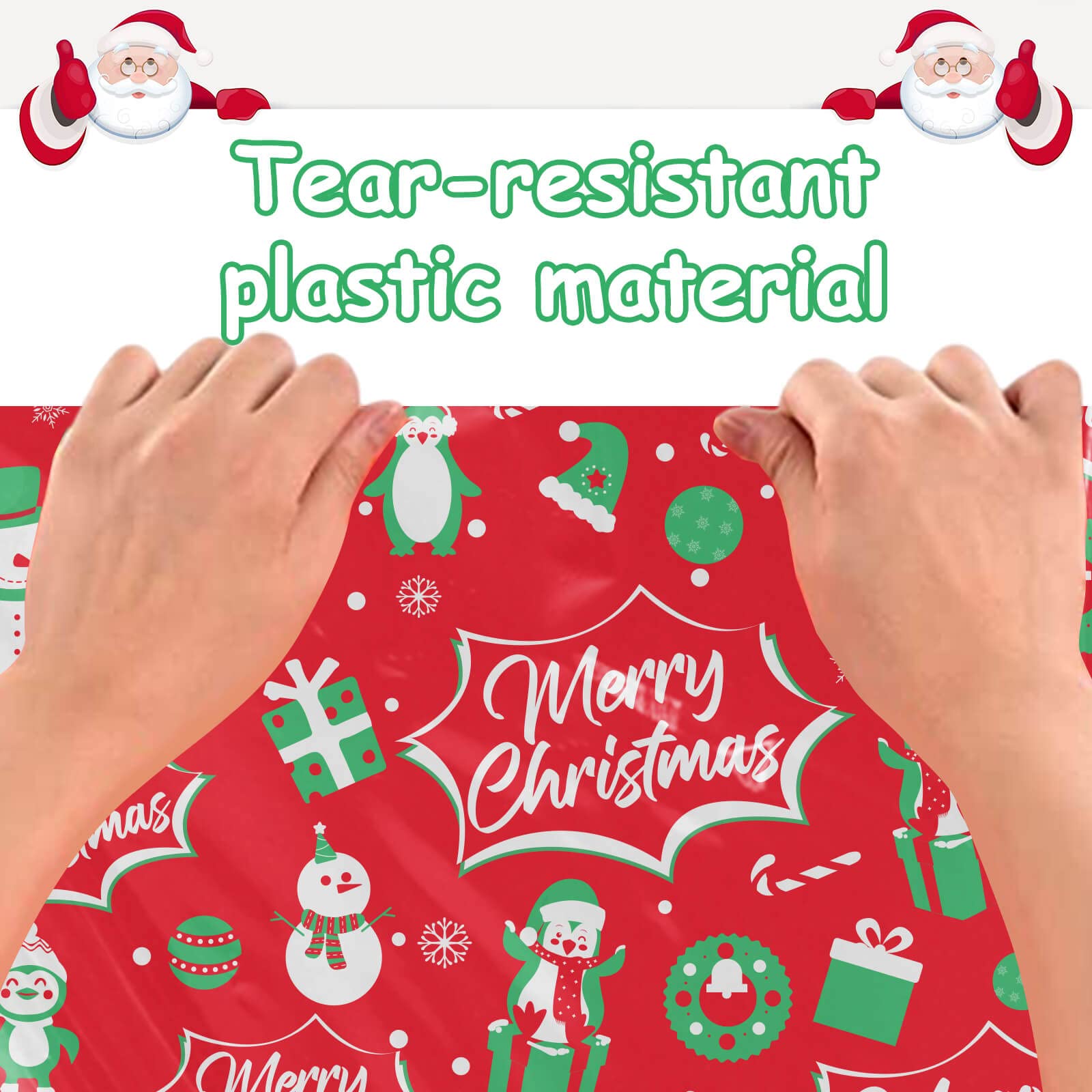 HYmoso 8-Piece Large Christmas Gift Bags Set - 44x36 Inch Extra Large Holiday Present Bags for Wrapping Gifts, Parties & Festive Decorations
