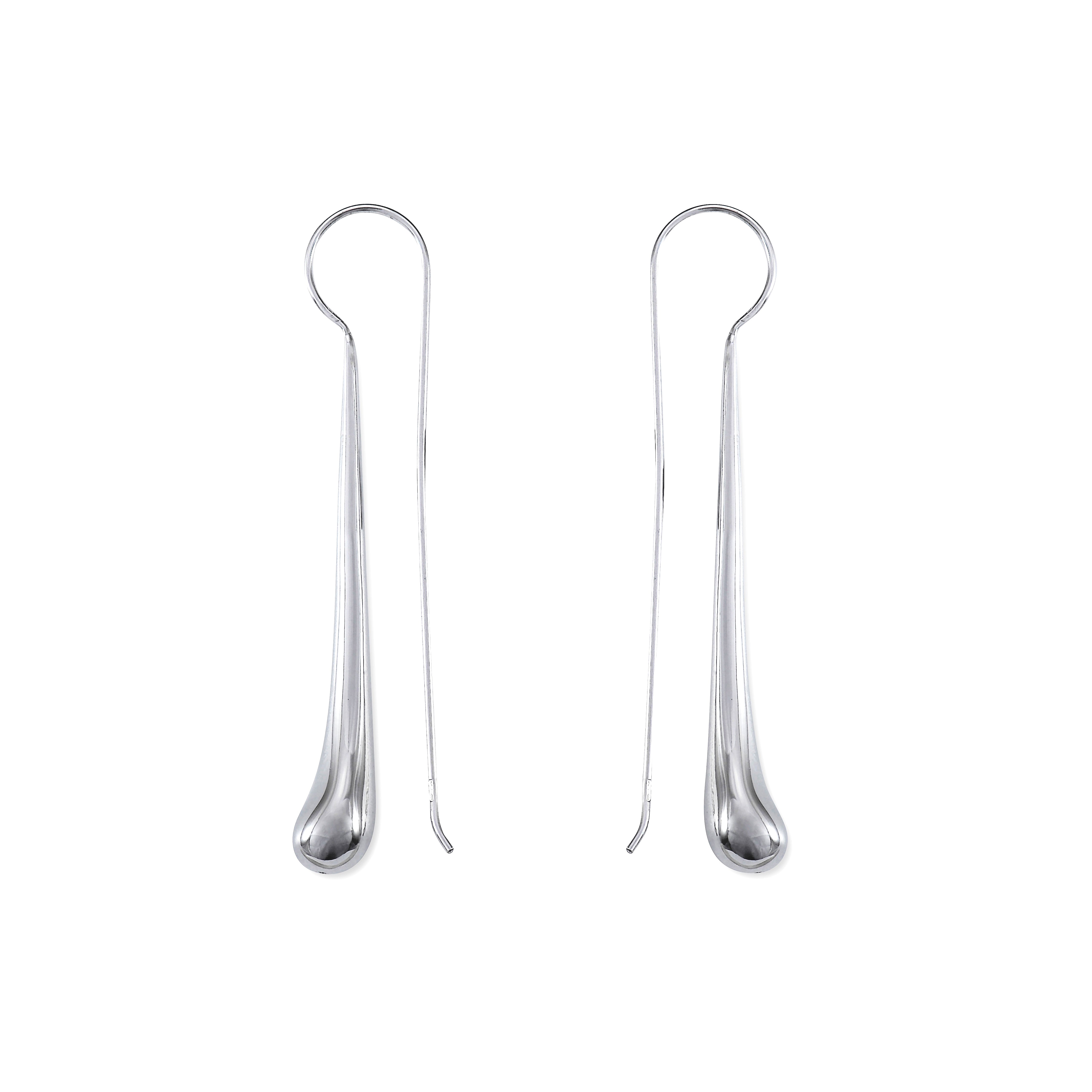 Elegant Long Teardrop Silver Earrings for Women - Sterling Silver Dangle Earrings - Perfect for Wedding, Party & Evening Occasions
