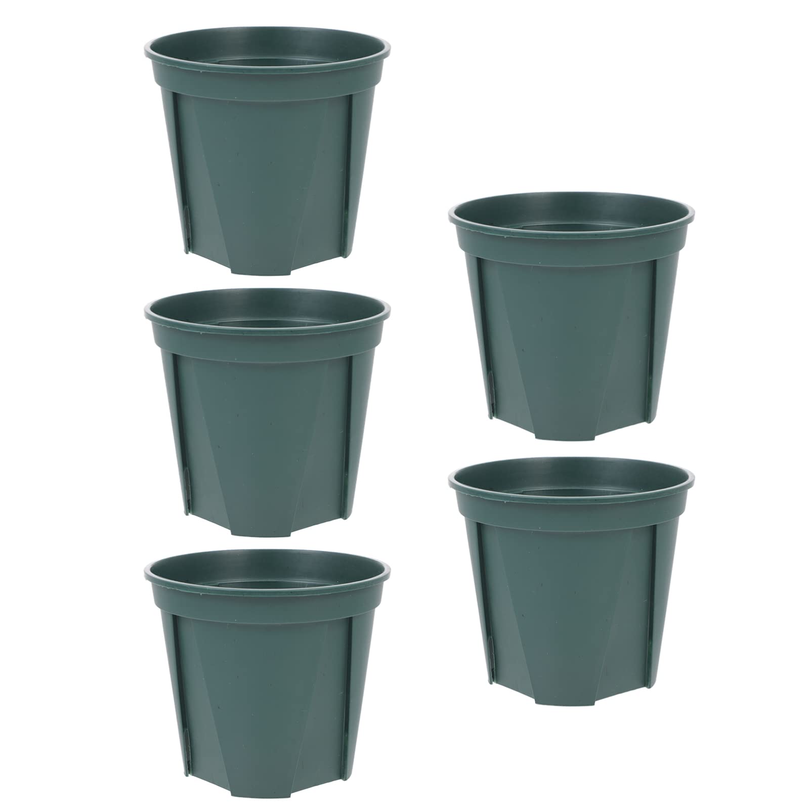 Yardwe 5-Pack Round Plastic Plant Pots with Root Control - Green Nursery Planters for Vegetables, Flowers & Fruits | Ideal for Indoor Gardening, Balcony Decor & Seed Starting