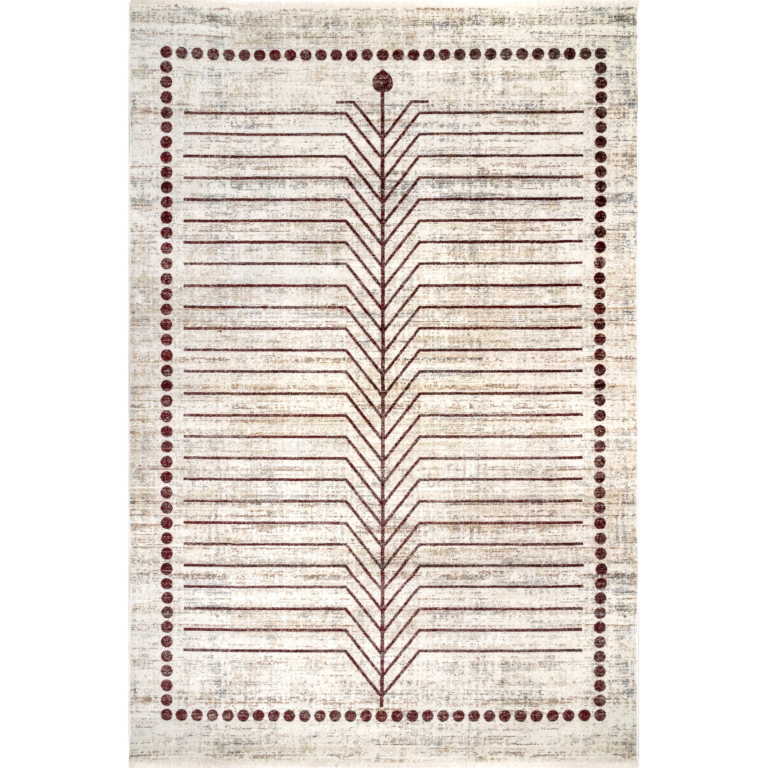 nuLOOM Fringed Performance Indoor Area Rug 5' x 8' - Power Loomed, Easy to Clean, Durable & Non-Shedding - Lisa Beige - Perfect for Living Room, Bedroom & Office Decor
