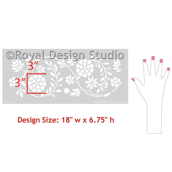 Gota Embroidery Indian Border Stencil for Fabric - Traditional Indian Craft Stencil for DIY Clothing, Home Decor & Wedding Decorations