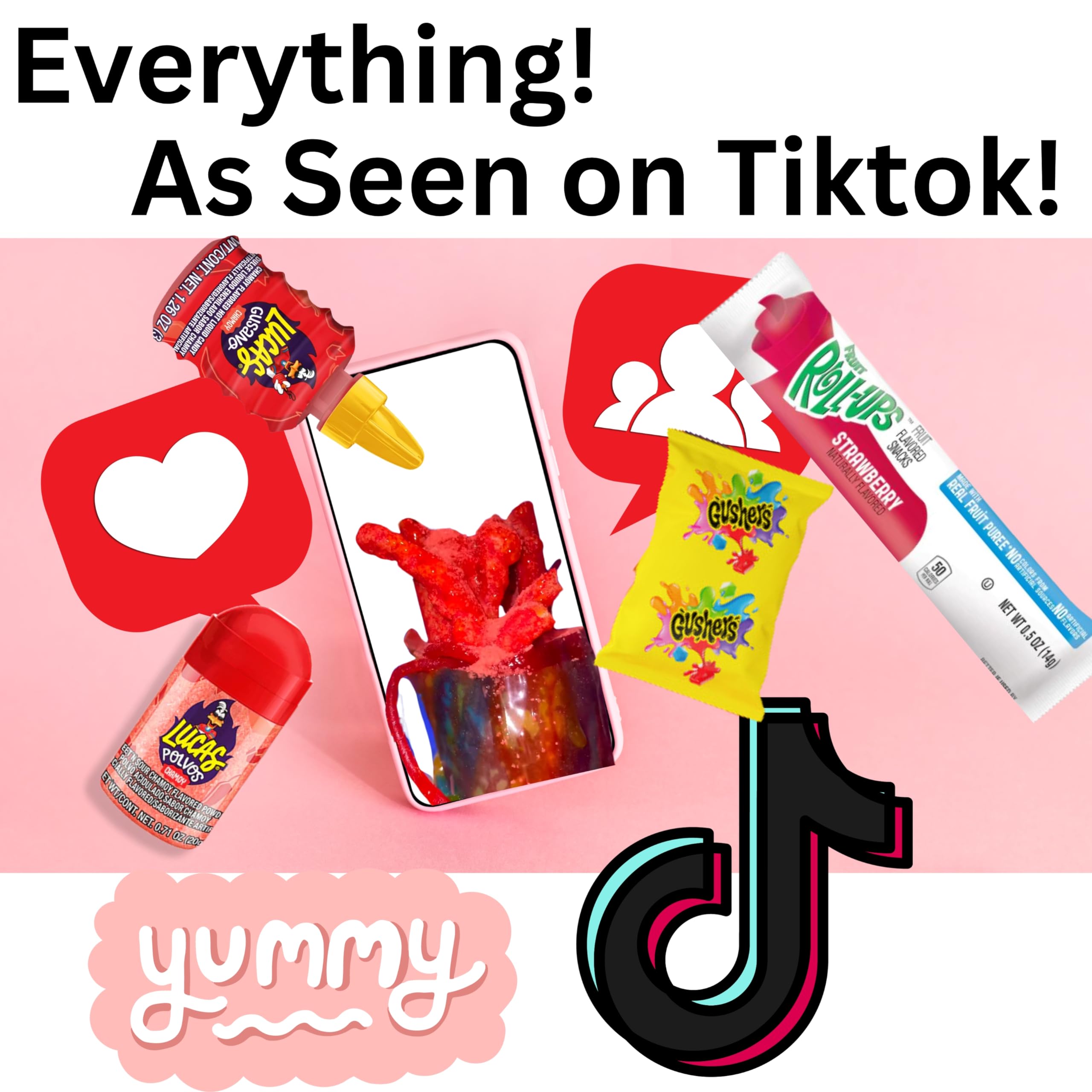 Ma Lit Candy TikTok Viral Chamoy Pickle Kit - Includes Ricos Pickle, Fruit Roll-Up, Lucas Gusano & Salsagheti Mexican Candy (Perfect for Parties, Snacking & Social Media Trends)