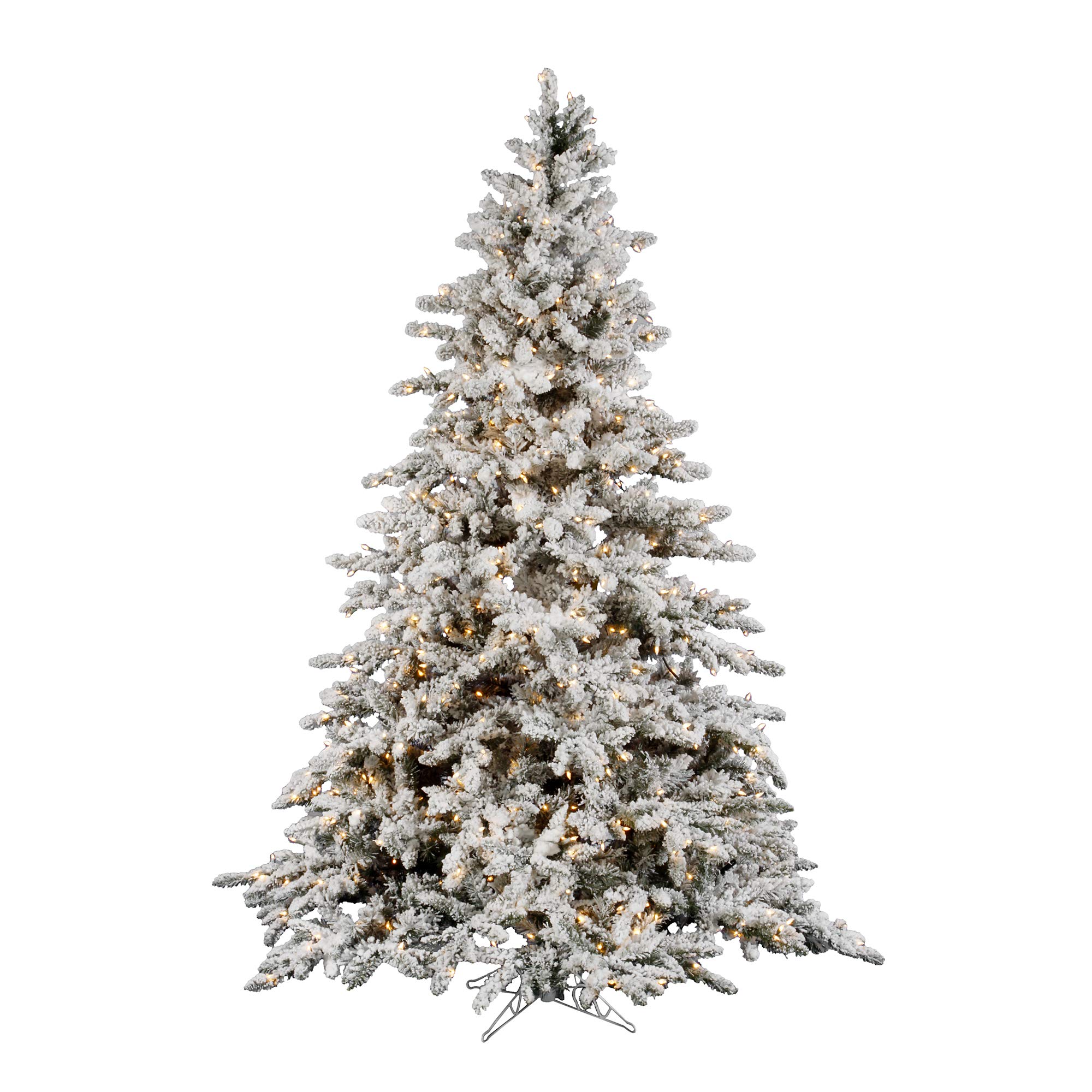 Vickerman Flocked Utica Artificial Christmas Tree with Dura-Lit 250 Clear LED Lights - 4.5 Feet Tall, 41 Inches Wide (A895146) - Perfect for Home Holiday Decor, Office Party & Indoor Christmas Decoration