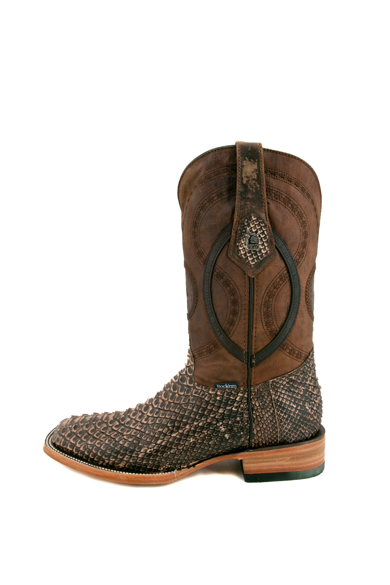 Exotic Python Square Toe Cowboy Boots for Men & Women - Western Style Fashion Boots for Rodeo, Country Music Festivals & Night Out