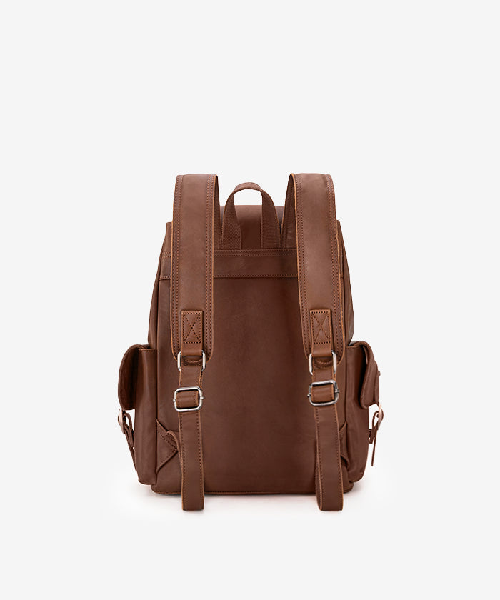 Wrangler Genuine Leather Backpack for Men & Women - Durable Travel, Hiking & School Backpack - Waterproof Laptop Bag with USB Charging Port