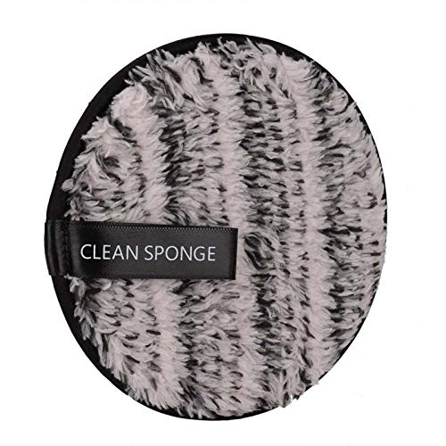 Double Sided Microfiber Facial Cleansing Puff - Reusable Makeup Remover & Face Washing Cloth (Black & White) | Gentle Exfoliation for Sensitive Skin, Travel-Friendly Beauty Essential