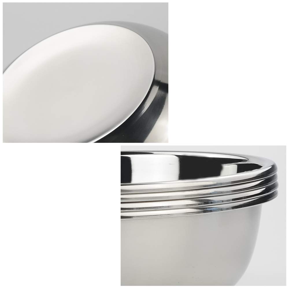 Premium 18/10 Stainless Steel Mixing Bowls Set of 4 - 1.5 Quart Heavy Duty Metal Salad Bowls for Baking, Cooking & Food Prep - Dishwasher Safe Kitchen Essentials