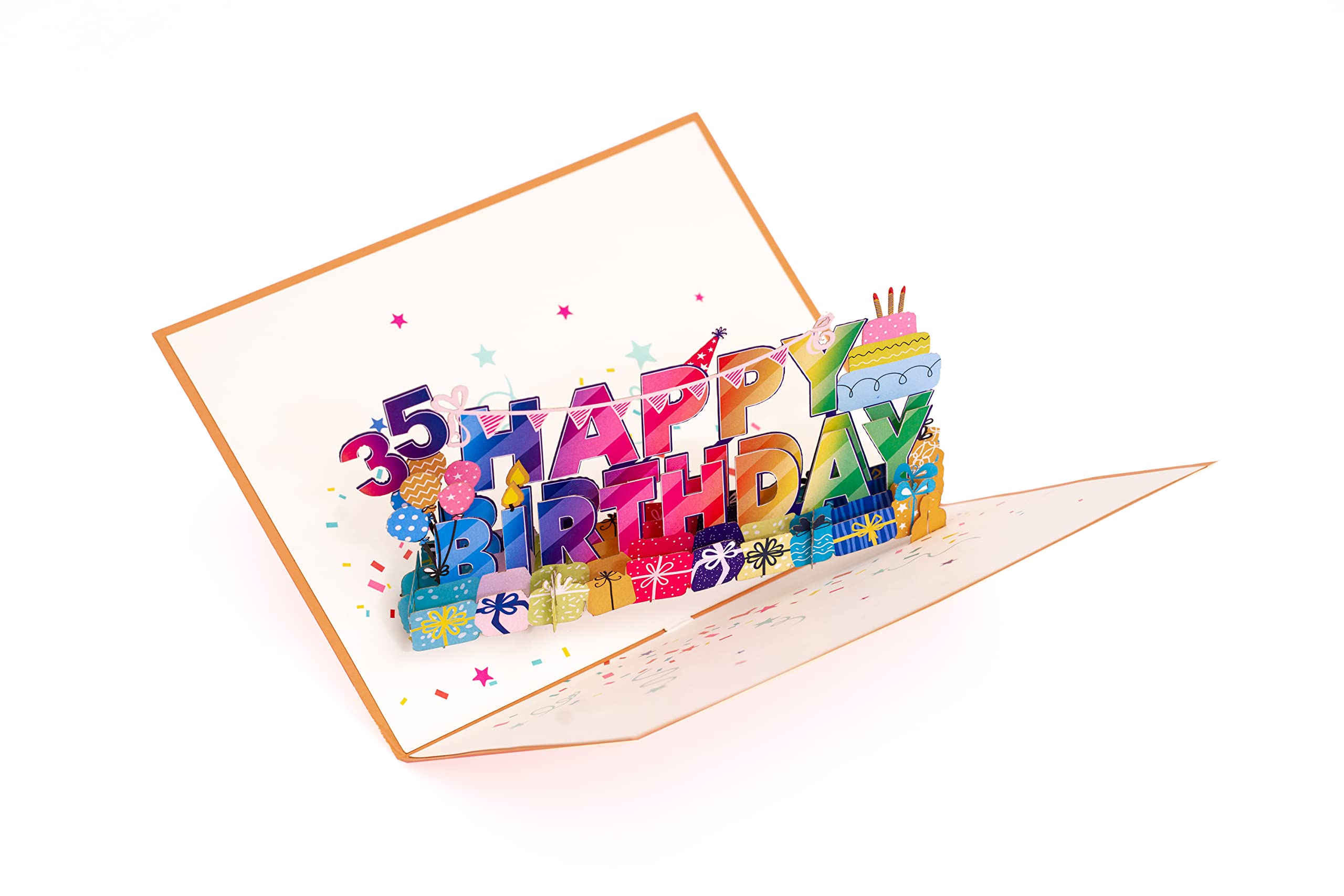 35th Birthday Pop Up Card - 3D Greeting Card for Daughter, Son, Granddaughter, Niece, Nephew | Unique 35 Year Old Birthday Gift for Women & Men | Perfect for Milestone Celebrations, Office Gifts & Surprise Parties