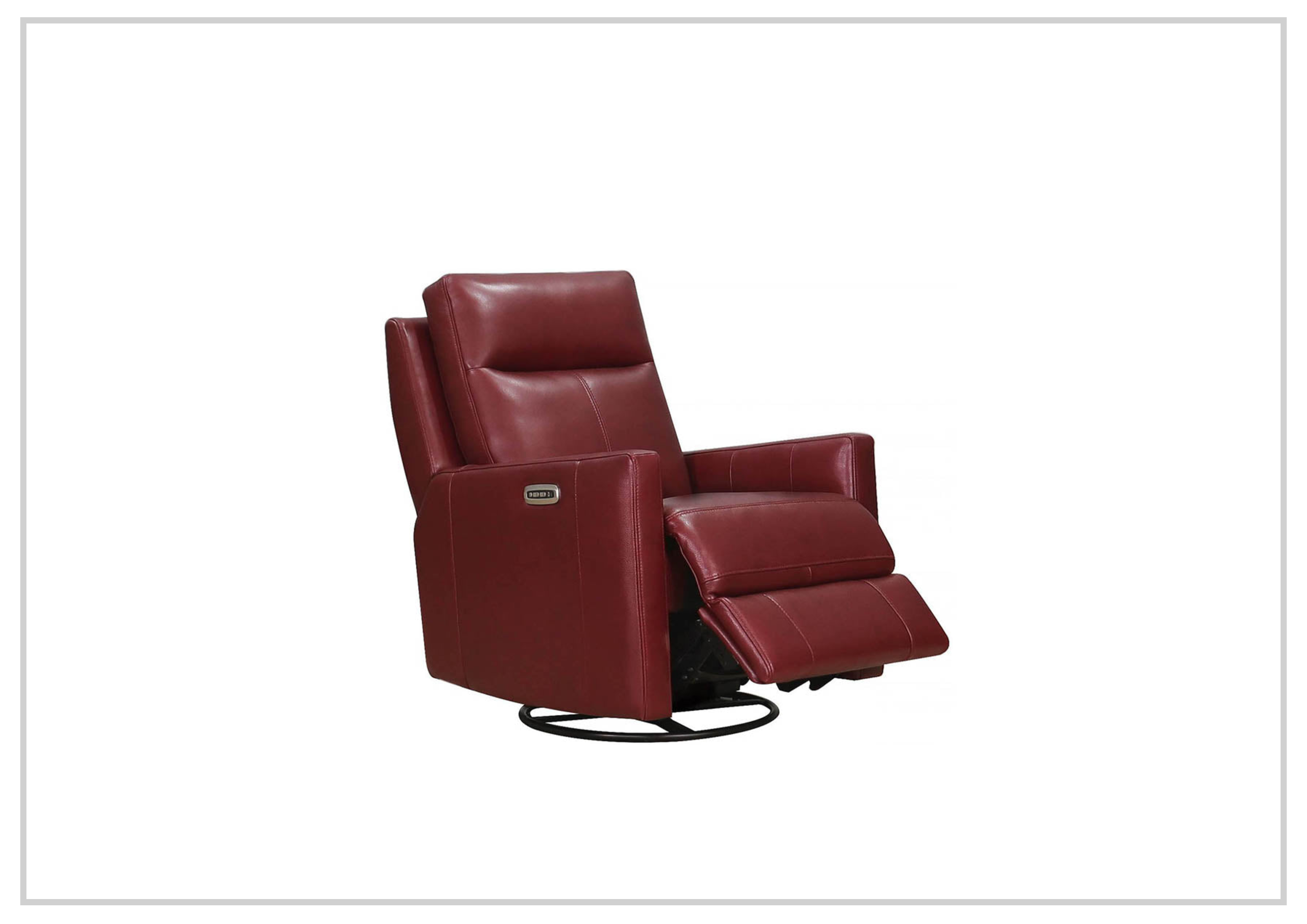 Hydeline Vienna Power Swivel Glider Recliner Chair with Adjustable Headrest - Genuine Leather Living Room Seating for Home Theater, Gaming & Relaxation
