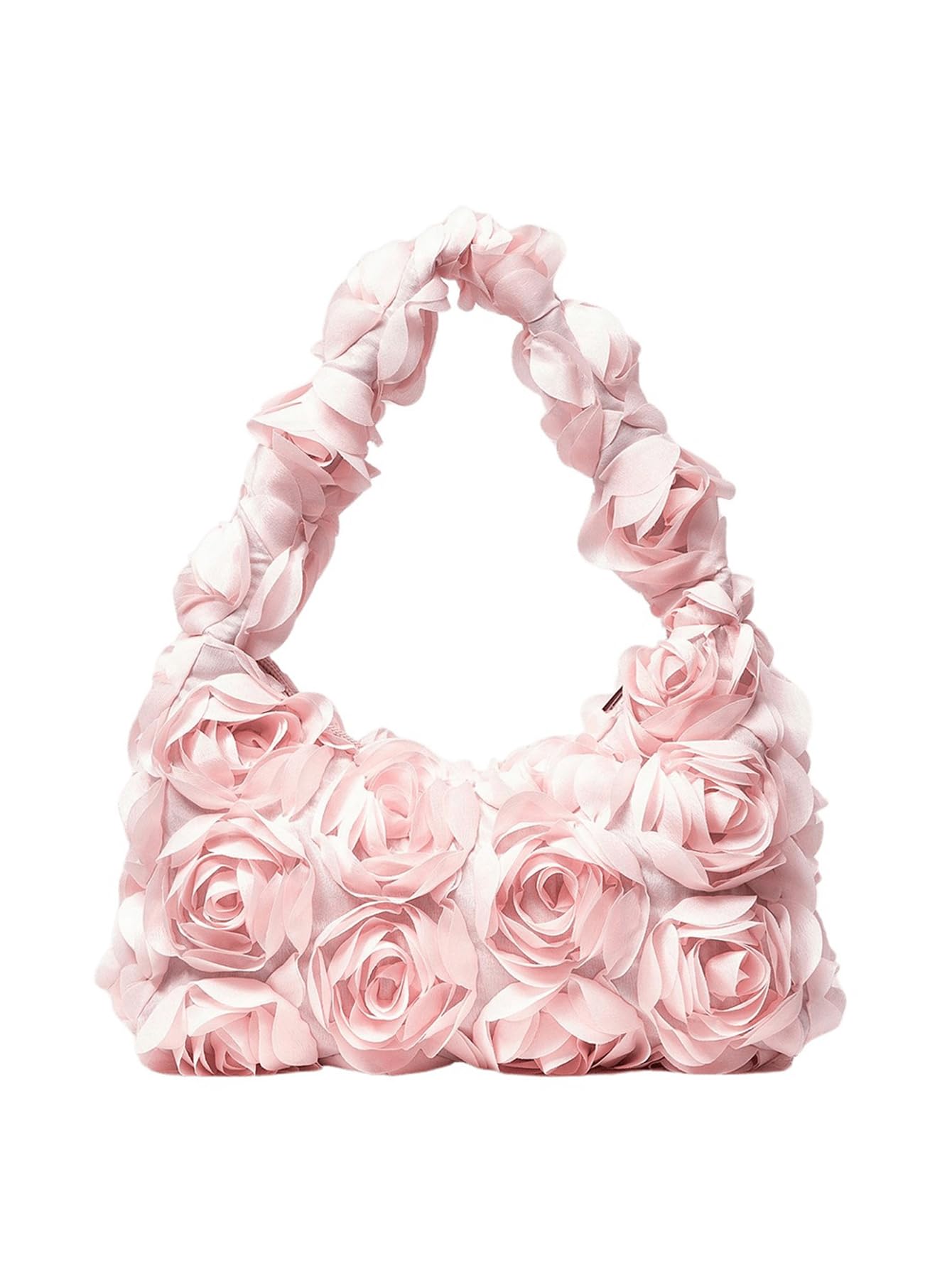 Verdusa Women's 3D Rose Applique Shoulder Bag - Floral Hobo Handbag for Women, Fashion Crossbody Purse with Adjustable Strap, Perfect for Work, Shopping & Date Night