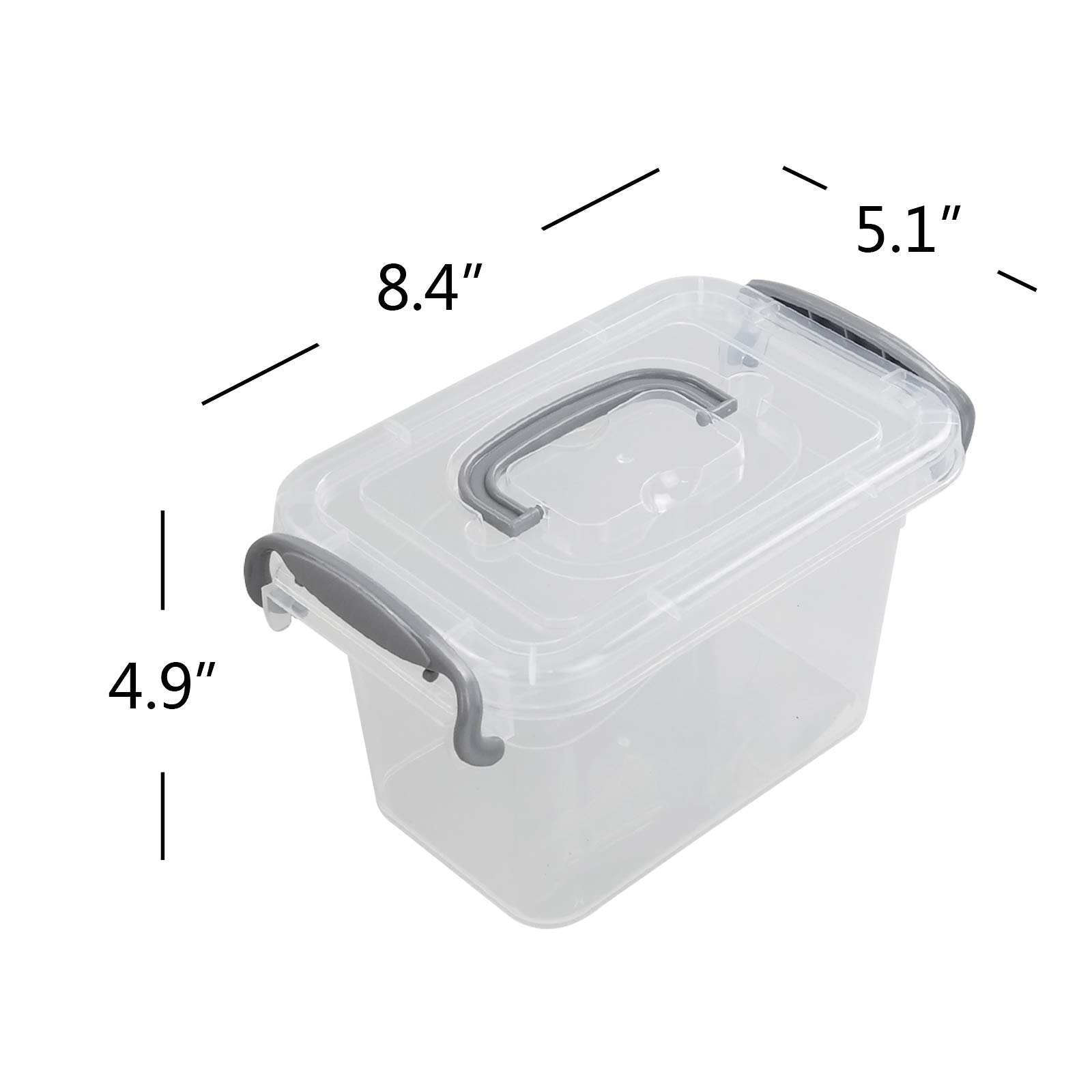 Vababa 1.5L Mini Clear Plastic Storage Boxes - 6 Pack Small Organizer Bins for Home, Office, Craft & Jewelry Organization | Stackable & Durable Containers