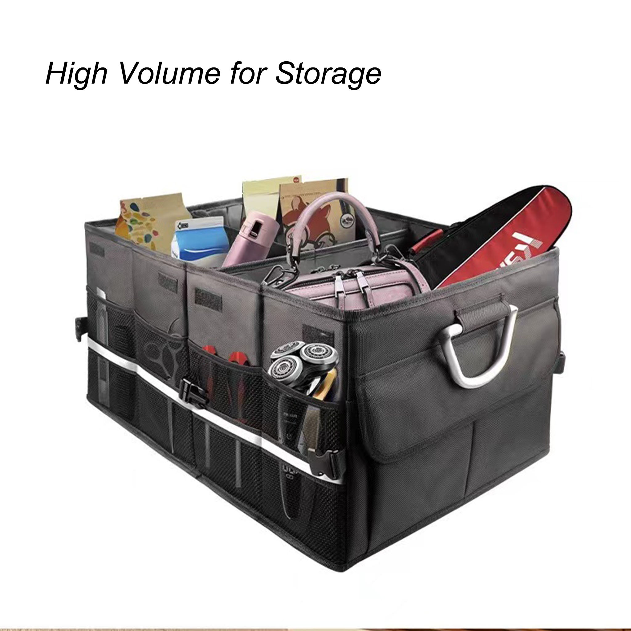 Premium Tesla Model Y (2020-2026) & Model X Trunk Organizer - Waterproof Custom Fit Cargo Storage Box with Adjustable Dividers | Perfect for Road Trips, Groceries & Outdoor Gear Organization