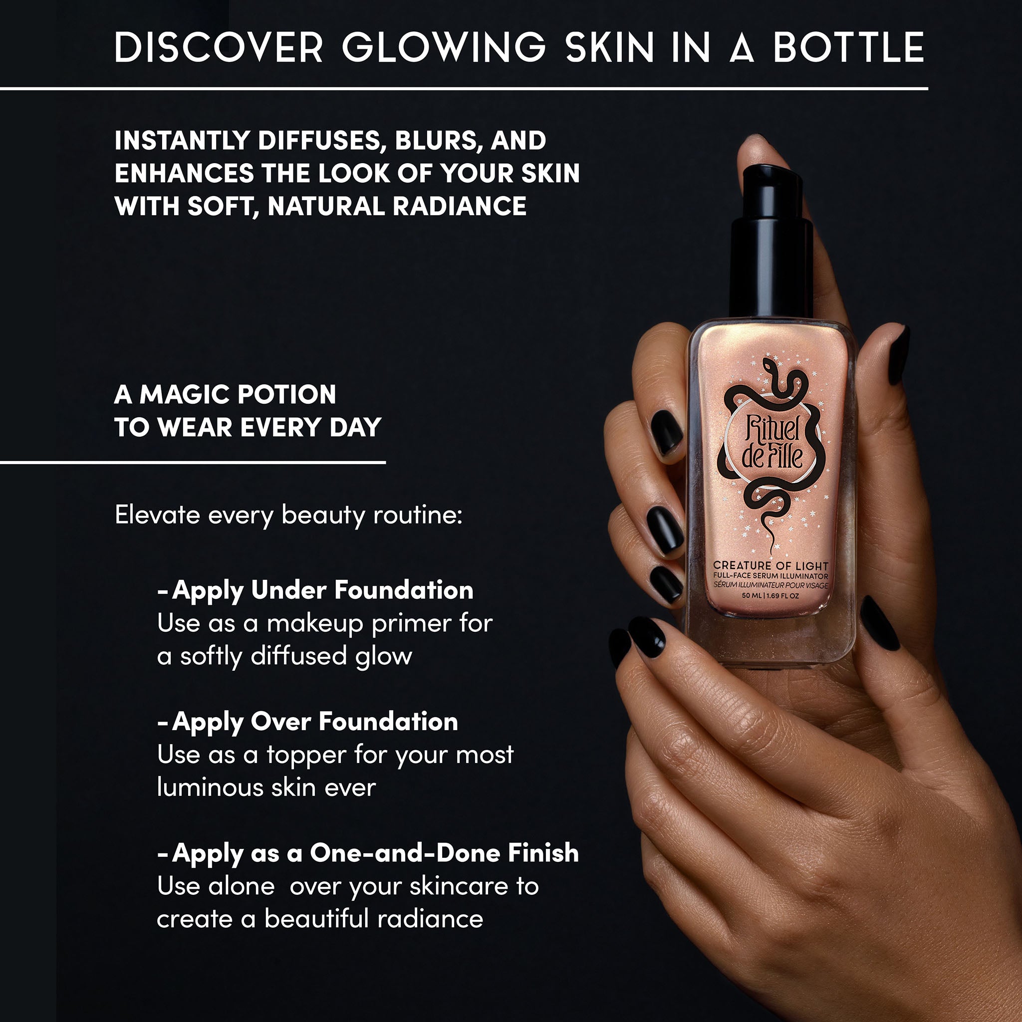 Creature Of Light Full Face Serum Illuminator - Brightening & Hydrating Facial Treatment for Glowing Skin | Perfect for Daily Skincare Routine & Special Occasions