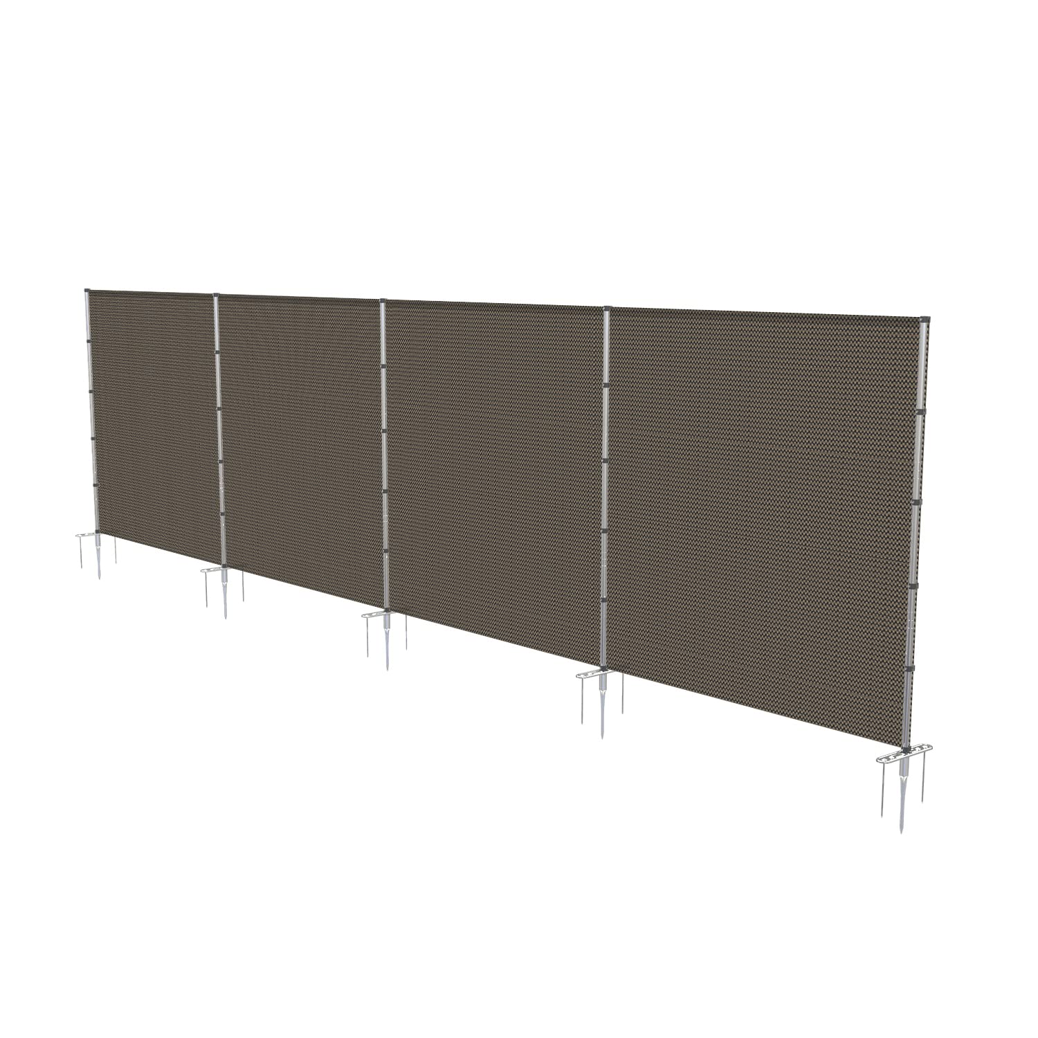 Coarbor 6'x34' Removable Outdoor Privacy Fence Panel - Brown Pool, Dog, Chicken & Vegetable Garden Barrier with Spikes & Poles | Perfect for Backyard, Yard Border & Privacy Protection