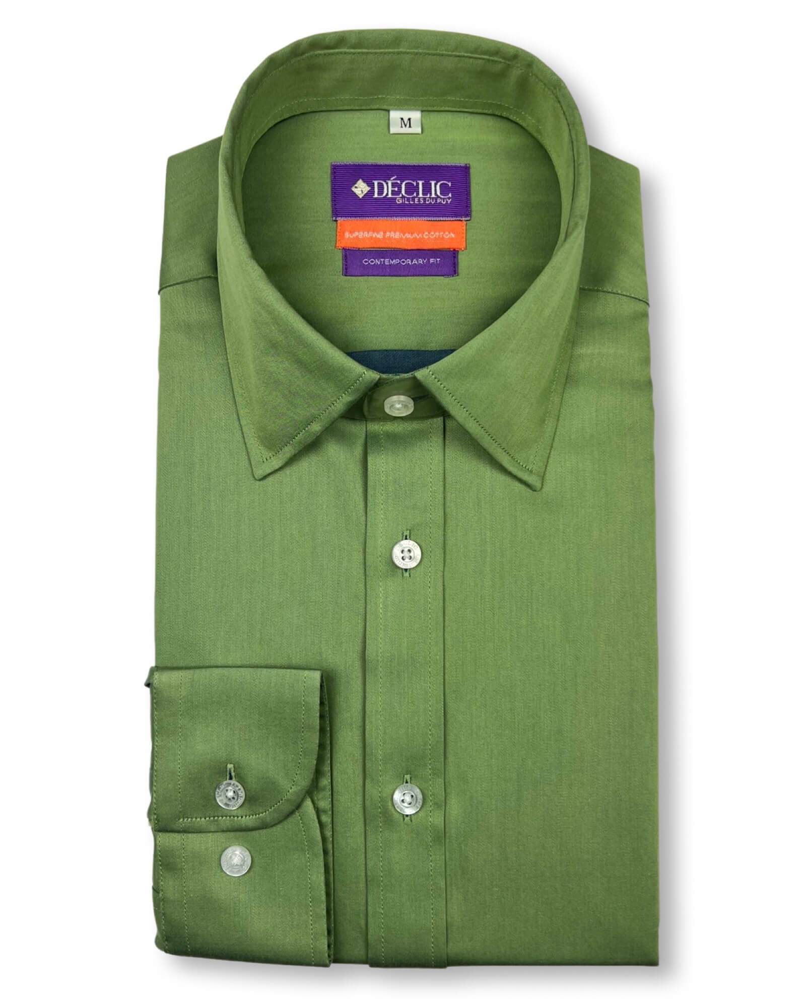 DÉCLIC Rainier Plain Green Shirt for Men - Casual Button Down Shirt for Everyday Wear, Office & Outdoor Activities