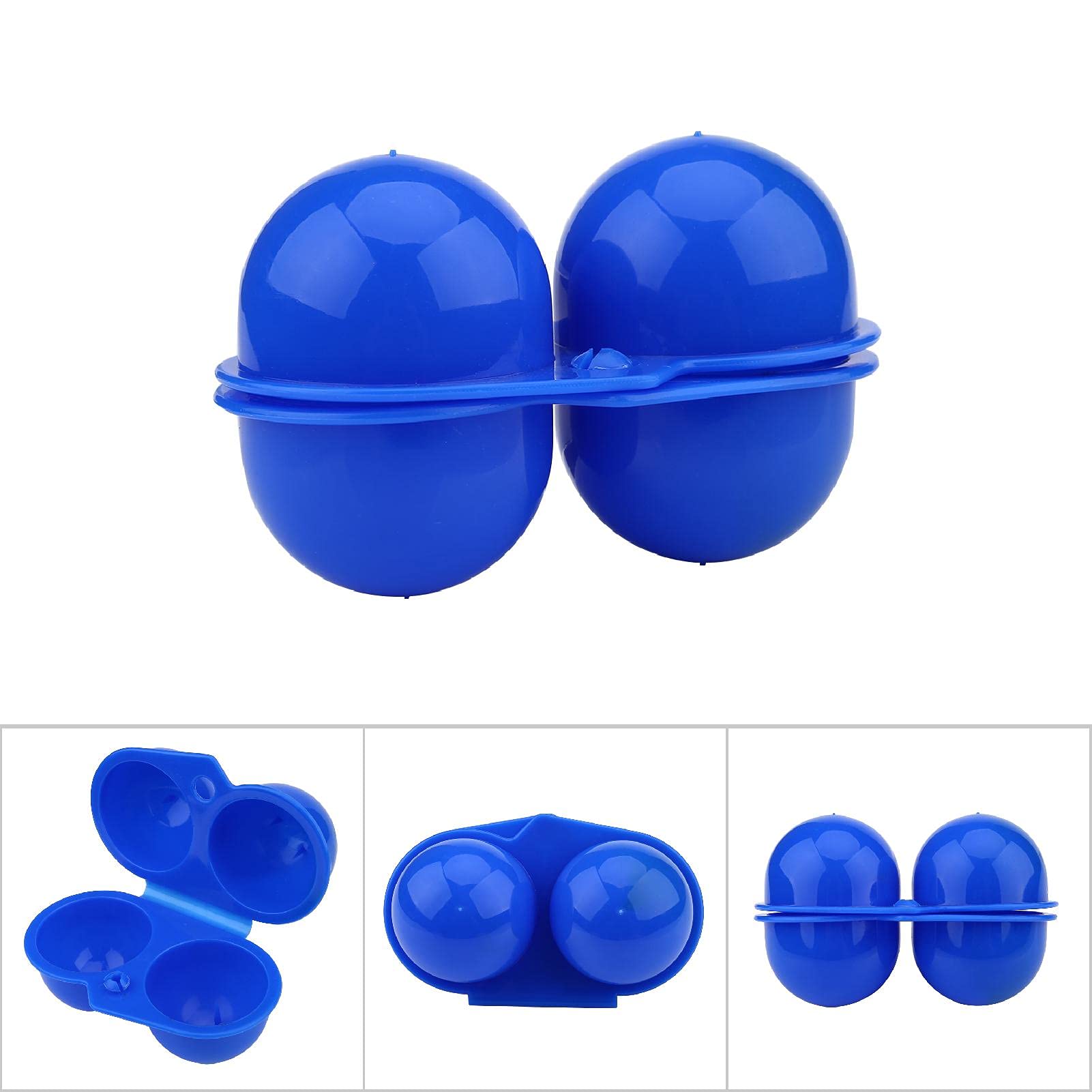 Portable Egg Storage Container for Camping & Hiking - 2 Egg Holder Case with Secure Lids, Compact Kitchen Organizer for Outdoor Adventures & Home Use (Blue) - Perfect for Picnics, Travel & Daily Cooking