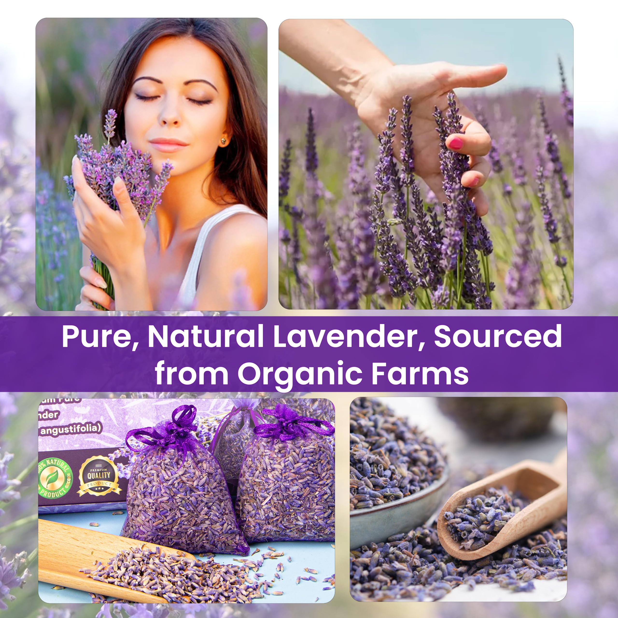 28 Pack Natural Dried Lavender Sachet Bags for Drawers, Closets & Wardrobes - Long Lasting Fresh Scent for Clothes Storage - Aromatherapy Scented Bags for Luggage, Home & Office - Perfect for Freshening Small Spaces & Promoting Relaxation