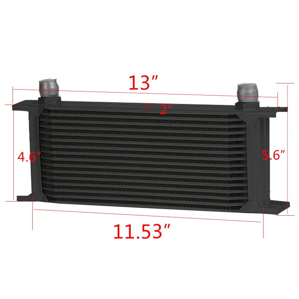G-PLUS 16 Row AN10 Thermostat Adaptor Universal Aluminum Engine & Transmission Oil Cooler Kit - High Performance Cooling for Cars & Trucks | Ideal for Racing, Towing & Off-Road Use